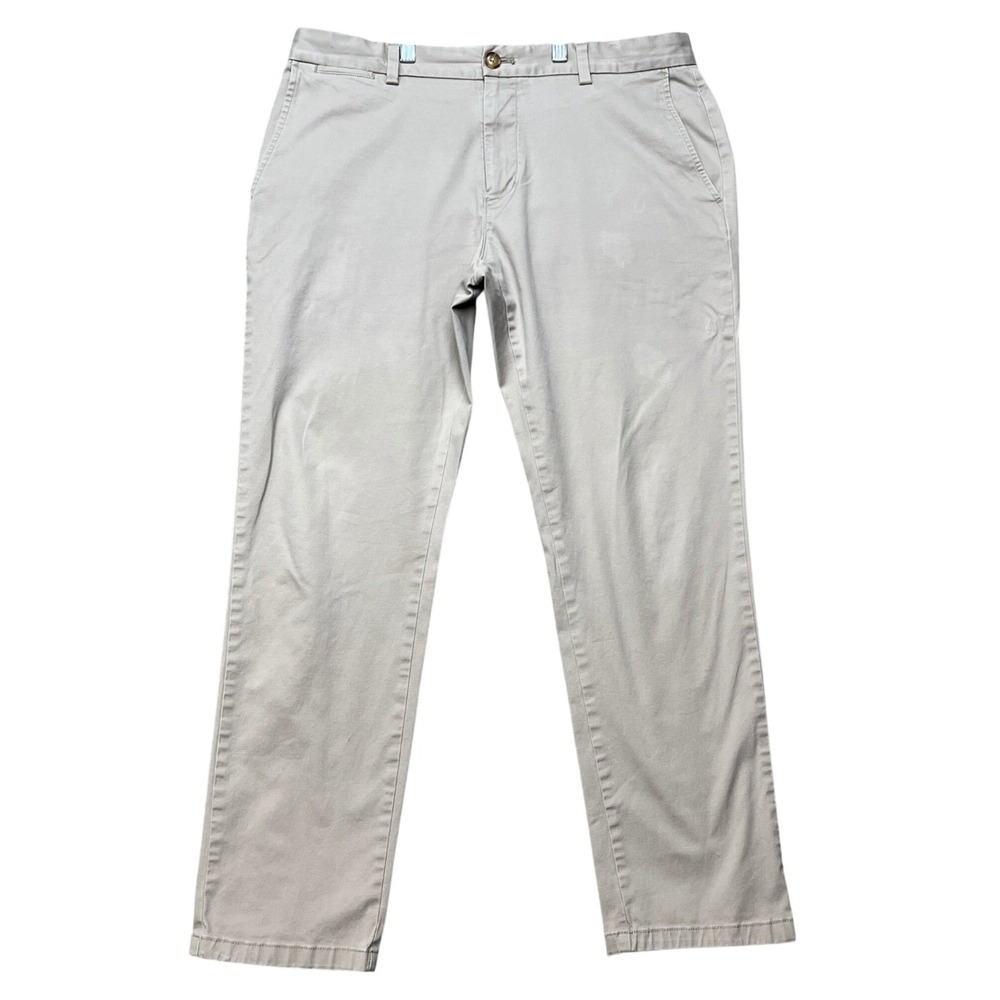Vineyard Vines Pants Mens 35x30 Khaki Tan Flat Front Straight Leg Stretch Chino